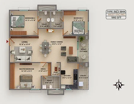 type3b-3bhk type3b-3bhk